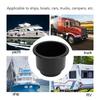 Easy Clean Black Cup Holder White Smooth Surface Recessed Drink Holder Drain Hole Insert Drink Holders Yacht Use