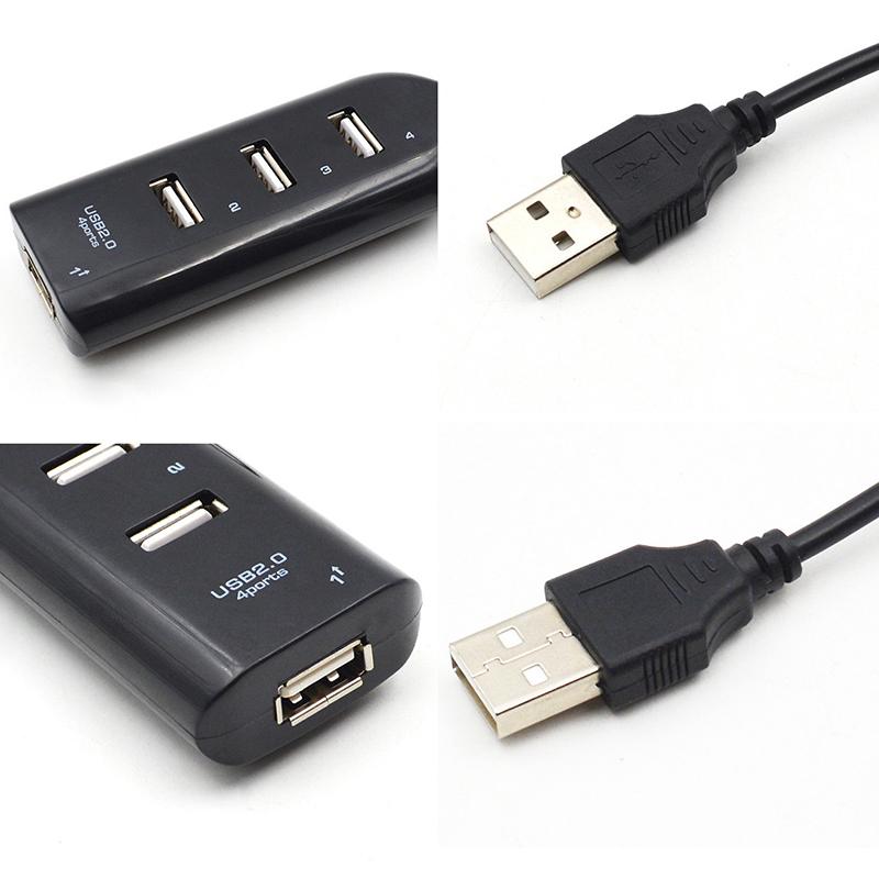 4-port USB2.0 Splitter Black