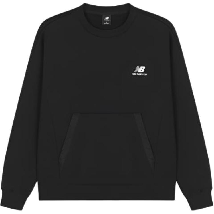 New Balance Classic Logo Sweatshirt Asia Sizing  Black White  Men s AMT23359-BK XL