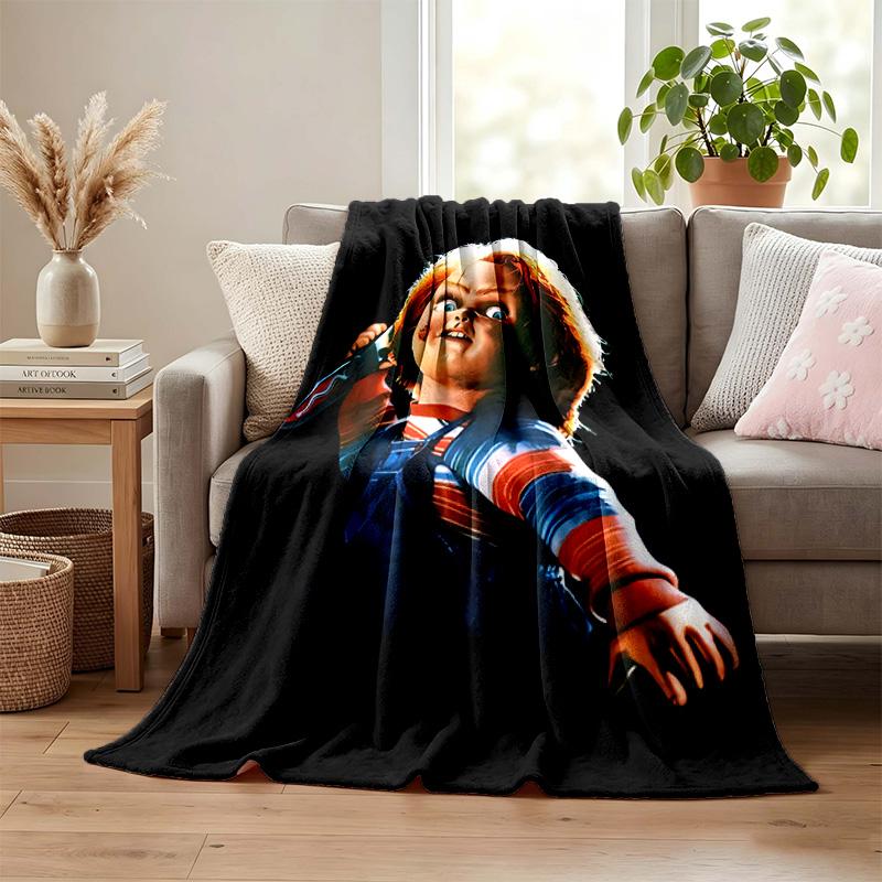 Chucky with Tiffany blanket Flannel Blanket Soft Cozy Plush Throw for Sofa Bed Lightweight Home Decoration