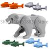 City Animal Zoo Farm MOC Building Block Pig Chicken Sheep Crocodiles Panda Dolphin Elephant Gorilla Fruit Eagle Bricks Toys A31