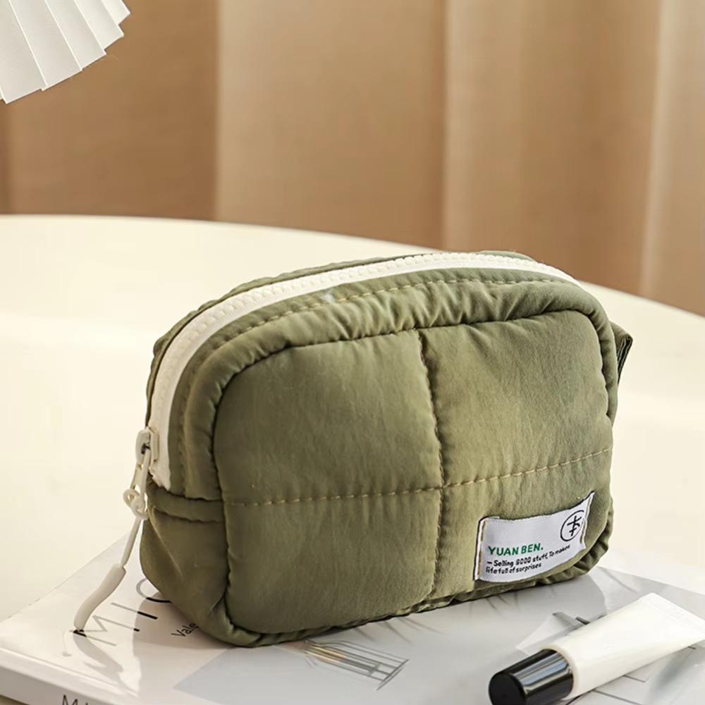 Quilted Makeup Bag Puffer Skincare Storage Bag Suitcase Cosmetic Pouch  for Women
