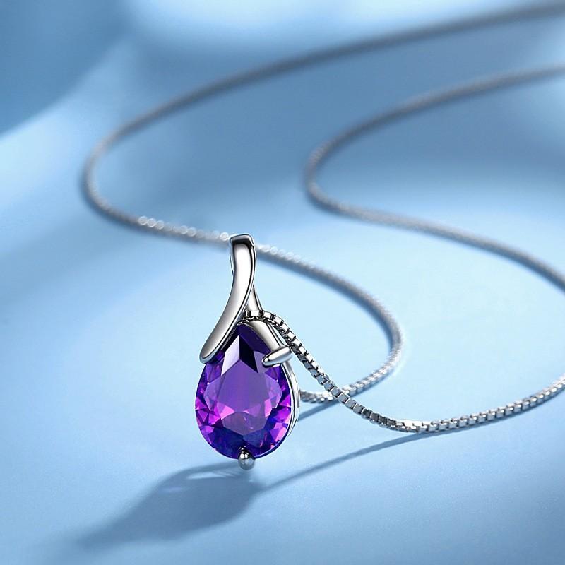 

Подвеска «Слезы ангела» с аметистом, элегантное ожерелье для девочек, простой темперамент