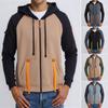 Herr Huvjacka Höst Vinter Dragkedja Hoodie Fickor Fleecefodrad Sweatshirtjacka för Vardagsbruk Street Work