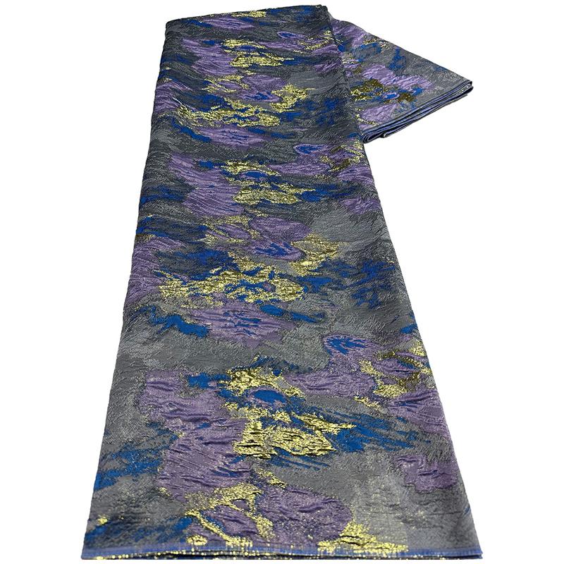 Embossed Yarn Dyed Gold Jacquard Fabric High Quality Organza Nigerian African Brocade Fabric Diy Sewing  Hanfu Fashion Apparel