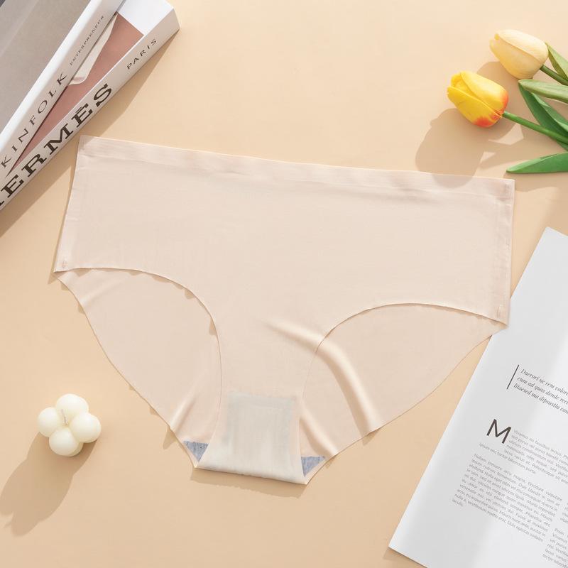 2025 Seamless Ice Silk Quick-Dry Triangle Panties - Women's Solid Color Spring Style Underwear