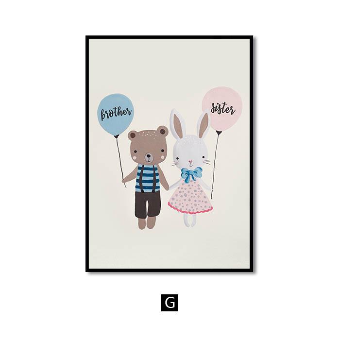 Pink Nursery Girl Flower Wall Art Canvas Painting Horse Swan Nordic Posters and Prints Wall Pictures for Living Room Kids Room