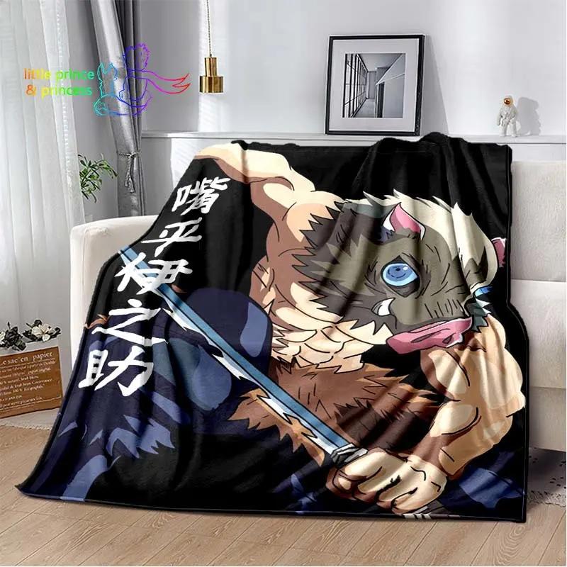 Hashibira Inosuke Demon Slayer Character Anime Blanket Lightweight Comfortable Soft Breathable Ultra Warm Blanket Bedding Travel