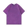 T-shirt pour homme en coton lourd délavé et vieilli, ample style Hong Kong, manches courtes cinq points, marque tendance d'été.