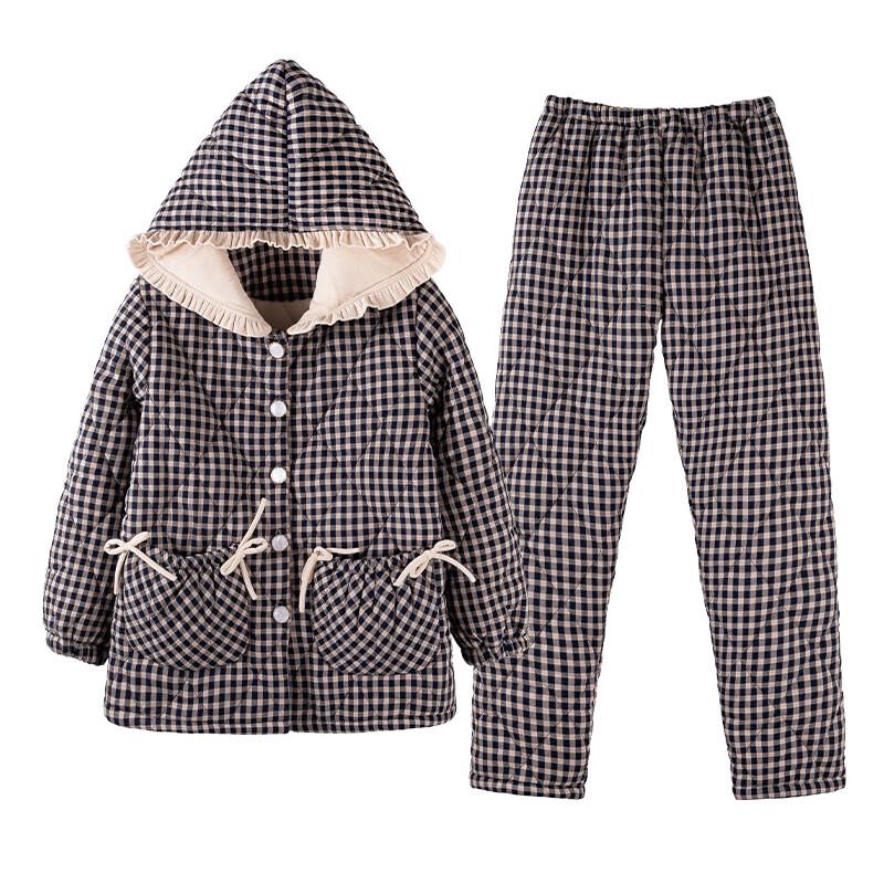

Shenbaolai Women s Thick Hooded Coral Fleece Pajama Set