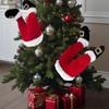 Peluche Père Noël Elfe Jambes Décoration Arbre de Noël Ornements à Suspendre pour Maison Porte Cadeau Fête de Noël Décorations de Noël 1 pièce