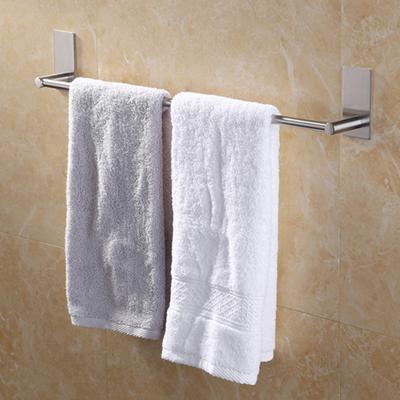 Bathroom Stainless Steel Wall Mount Adhesive Towel Rack Clothes Holder Hanger