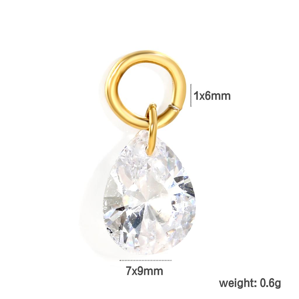 DIY Fashion Jewelry Pendants Pearl Zircon Star Moon Heart 18K Gold Plated Stainless Steel Charms for Necklace Bracelet Making
