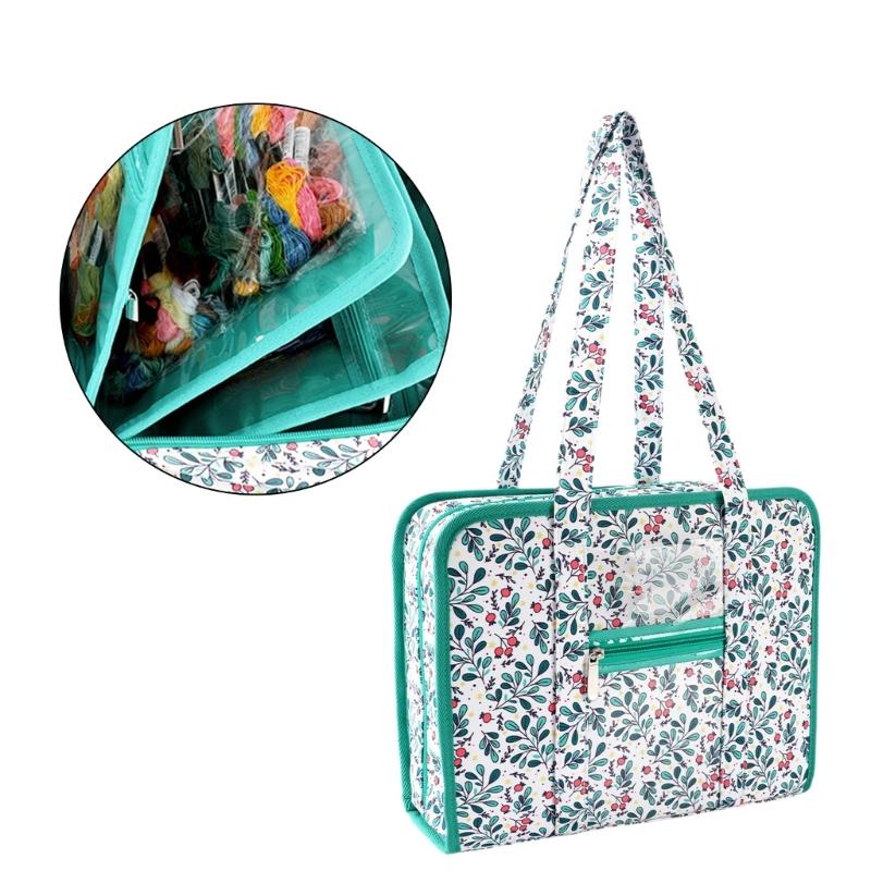 Waterproof Embroidery Thread Storage Bag with Multiple Compartment Designs for Sewing Supplies
