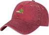Snail Carrying Apple Embroidered Baseball Cap Distressed Denim Adjustable Cotton Hat Casual Unisex