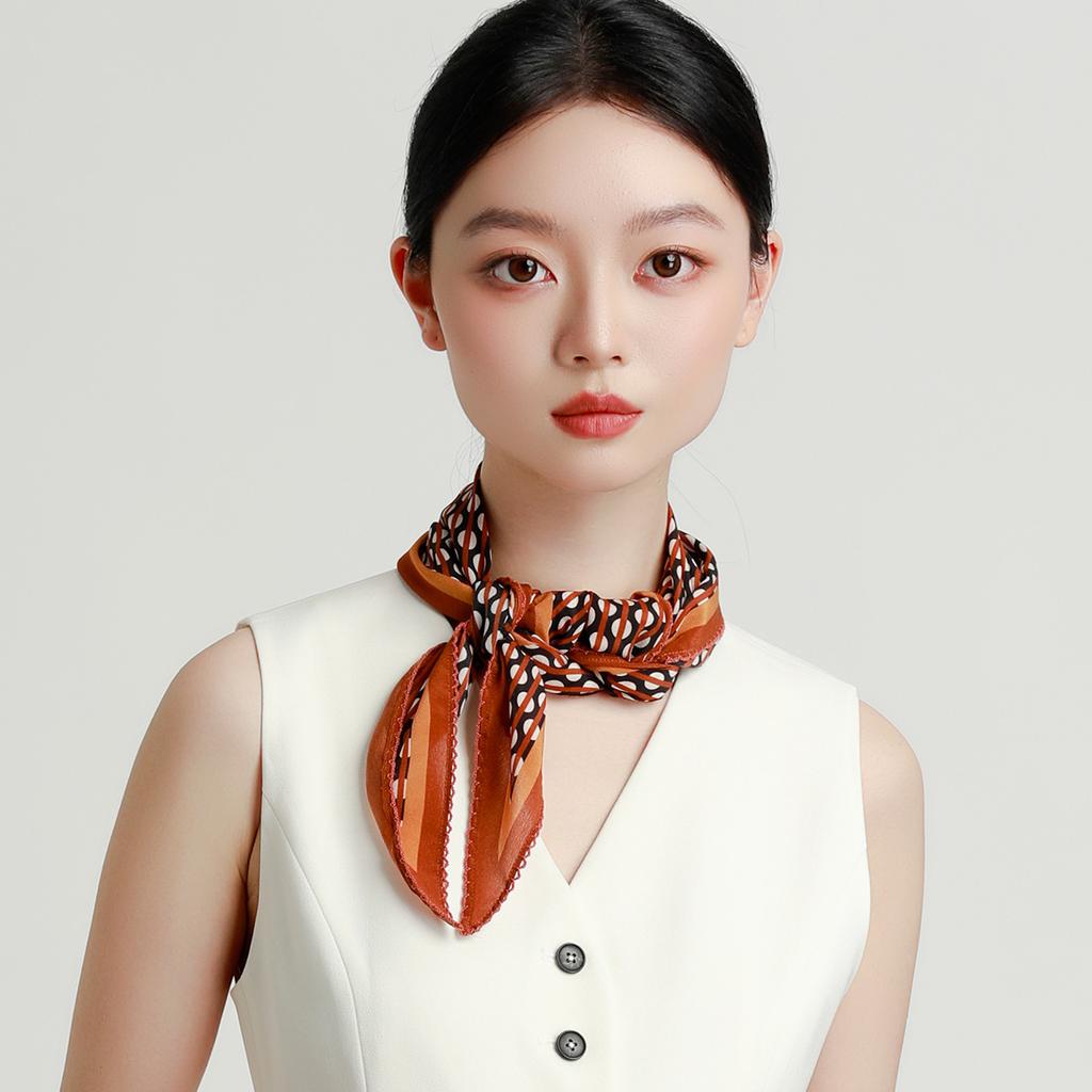 12mm 100% mulberry silk high-end fashion handmade crescent edge exquisite and versatile silk scarf for women