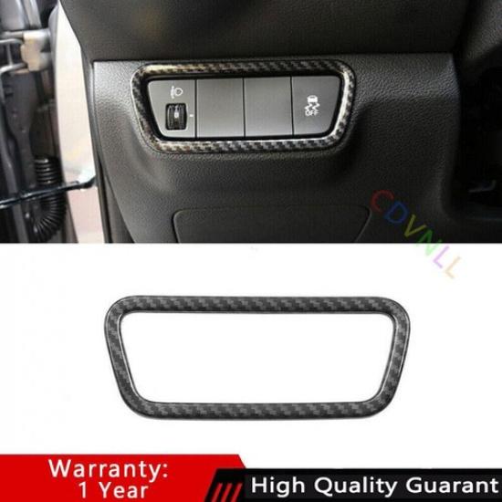 For Kia K3 Forte -2024 Carbon Fiber Inner Headlight Button Frame Cover Trim