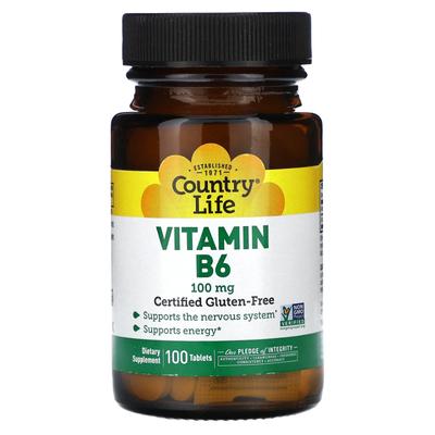 Vitamin B6, 100Mg, 100 Tablets