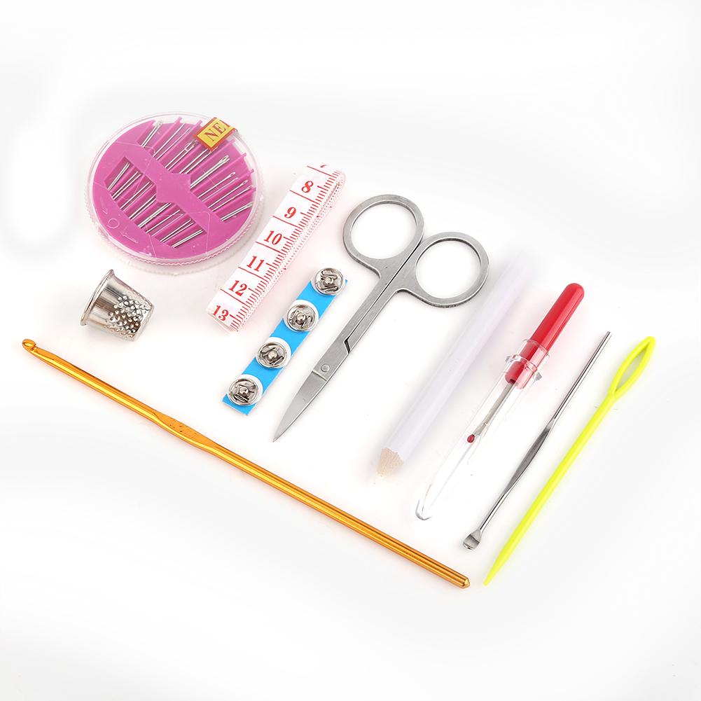 Kit de Costura Portátil, Estojo de Couro PU com Ferramentas Essenciais Incluindo Linhas Agulhas Tesouras e Fita Métrica, Viagem Casa Artesanato Reparo de Roupas
