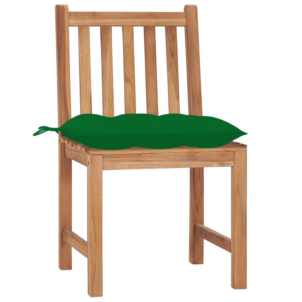 Garden Chairs 6 pcs with Cushions Solid Teak Wood