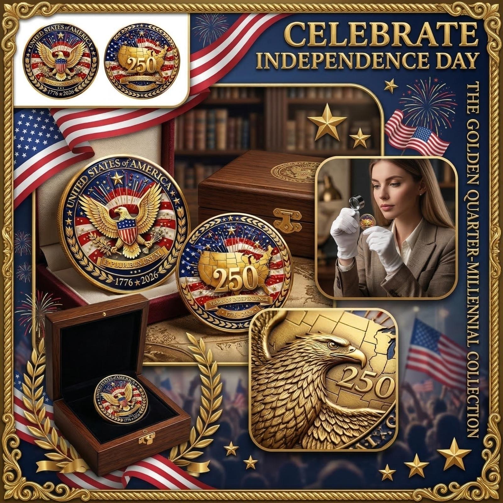 

Commemorative With A 3D Relief Design Featuring The Theme Of American Independence Day Knights One Size