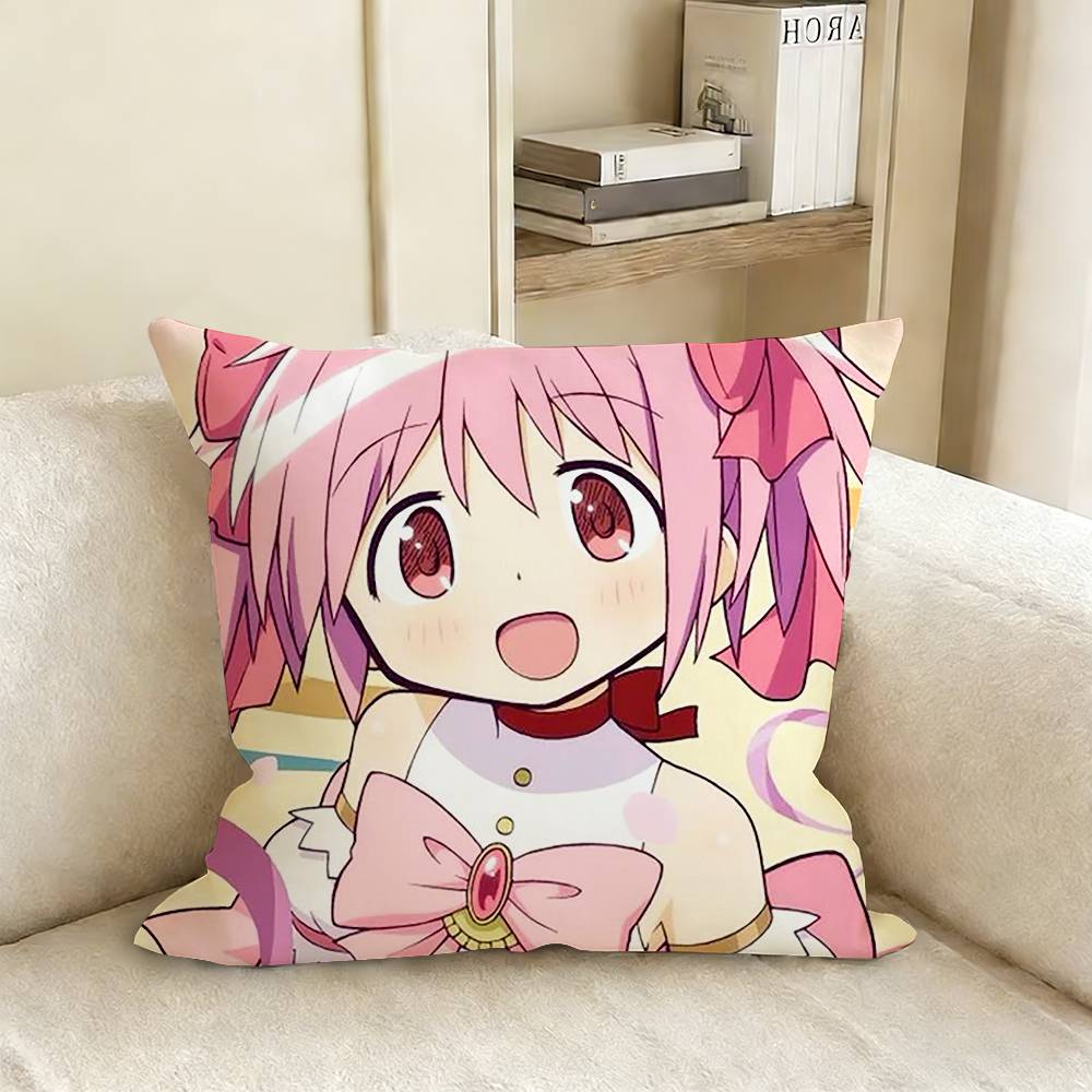 PPuella MMagi Madoka MMagica Pillow Case Living Room Sofa Cushion Cover Suitable For Home Bedroom Room Decoration