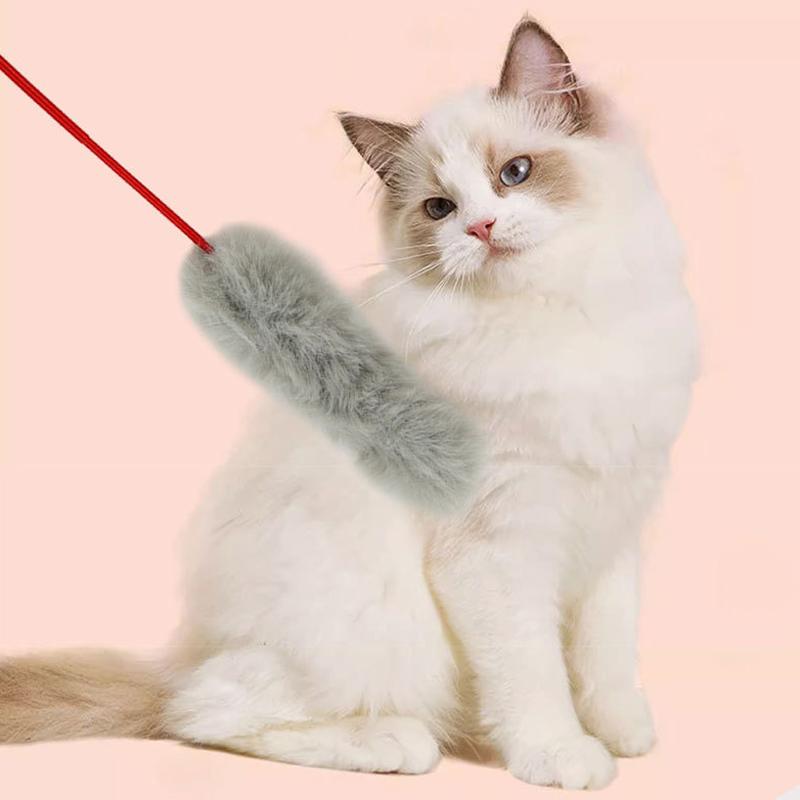 Fashion Teaser Toy for Kitty Cat Stick Wand Toys Funny Pet Interactive Toys Color Random Plush Cat Toy Stick Toys Cats Supplies