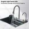 304 Stainless Steel Waterfall Kitchen Sink Sink Large Single basin With Large Single Slot Sink Above Counter With Cup Disher