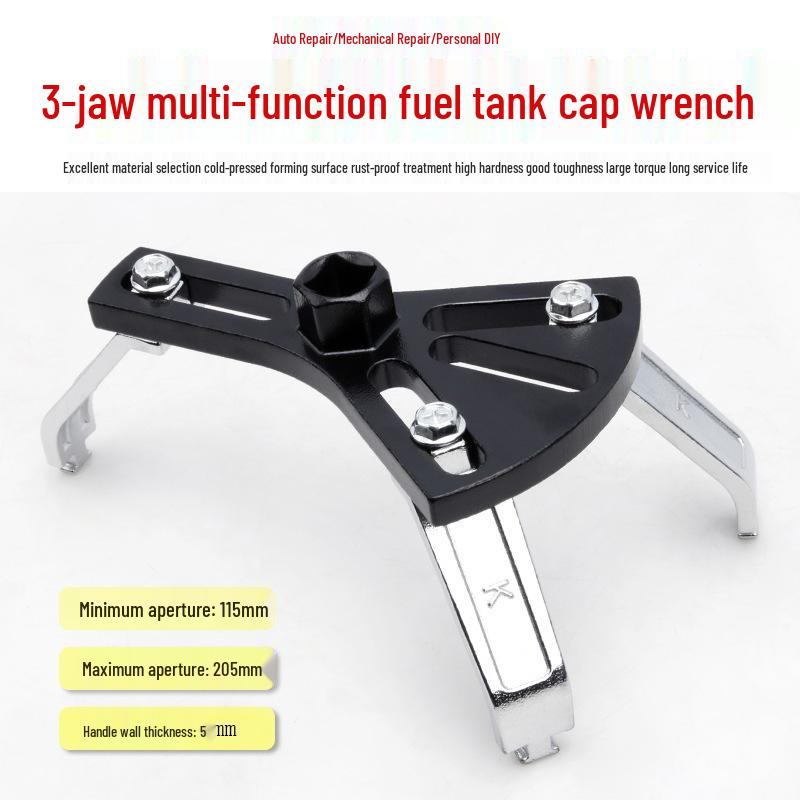 Adjustable Universal Gasoline Fuel Tank Cap Wrench - Three & Four Jaw