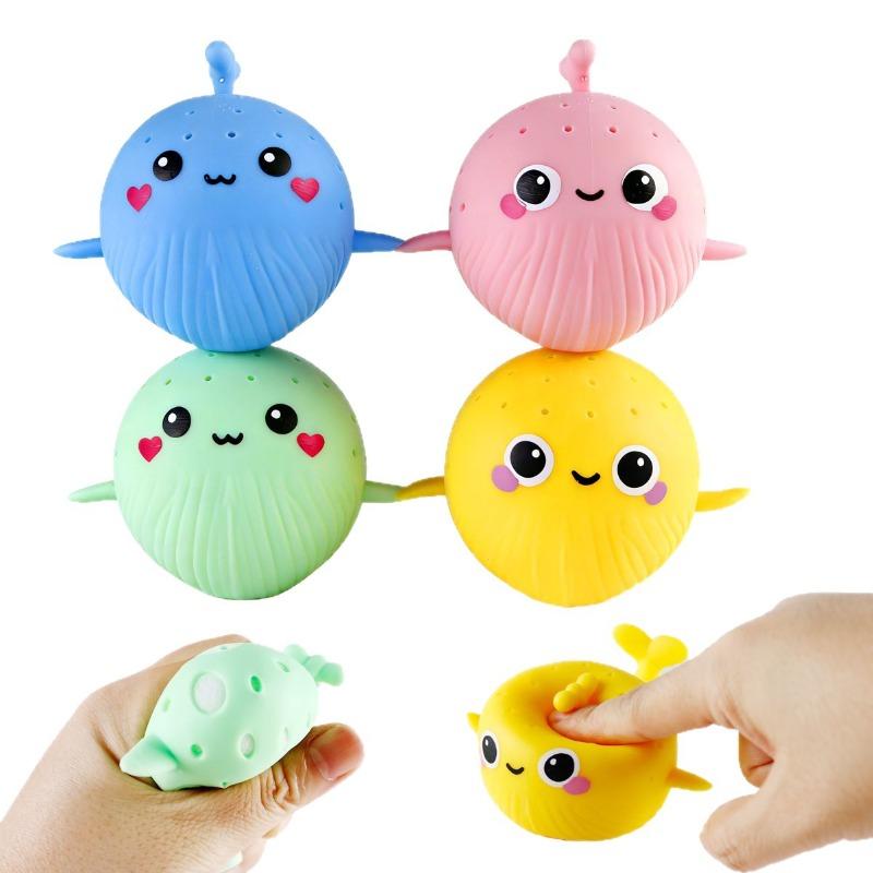 Cartoon Whale Shaped Bath Toy Lovely Water Playing Interactive Entertainment Gadget Cute Animal Design Cleaning Plaything