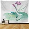 Watercolor Floral Lotus Tapestry Office Living Room Decoration Home Wall Tapestry