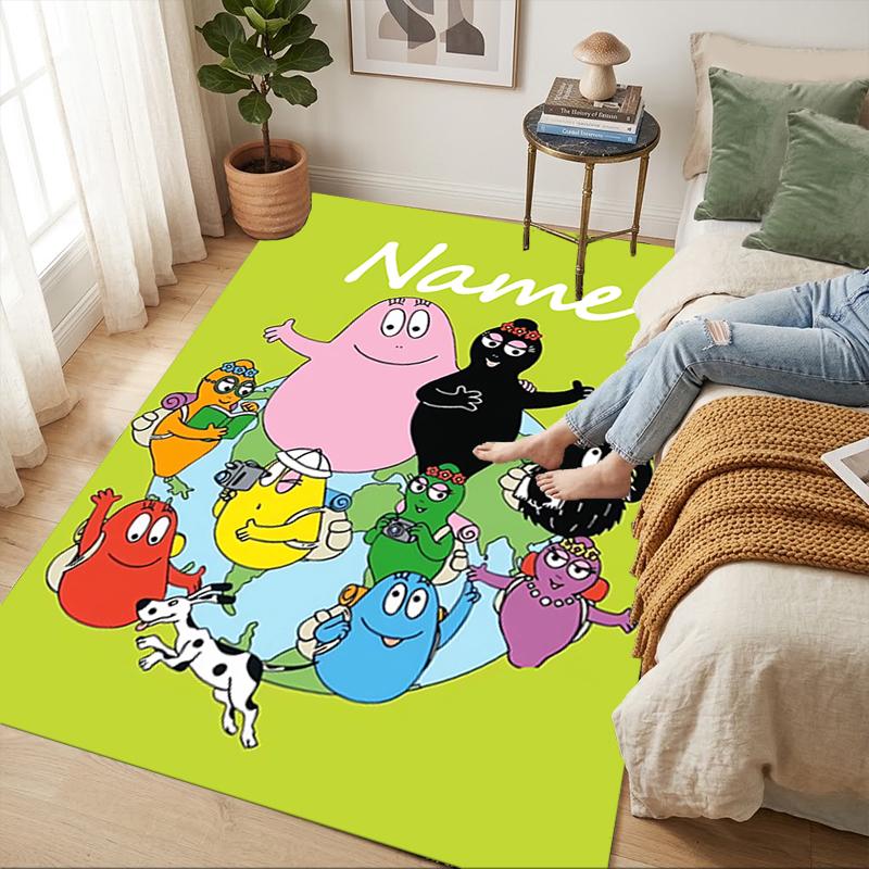 Custom Name Colorful Creatures Living Room Non-Slip Area Rug Soft Carpet for Bedroom Kids Playroom Sofa Office Home Decor Doormat