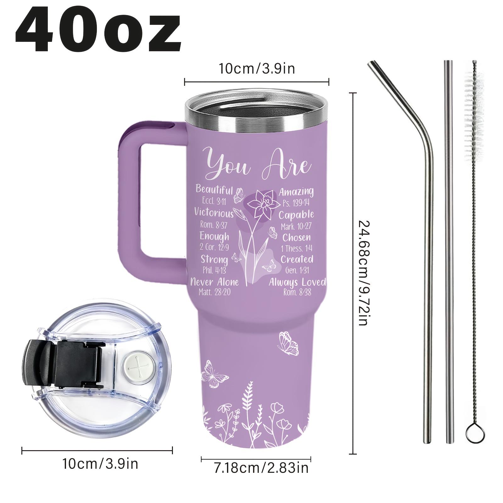 1pc Christian Tumbler 40 Oz, Christian Gifts for Women, Christian Gifts, Religious Gifts for Women, Christian Gifts for Faith, 40oz(1133.98g) фиолетовый