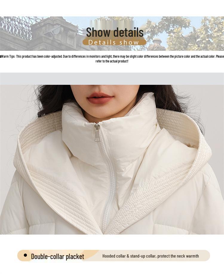 Maillard Women's Mid-Length Hooded Down Coat - Thick, Cold-Proof Winter Outerwear