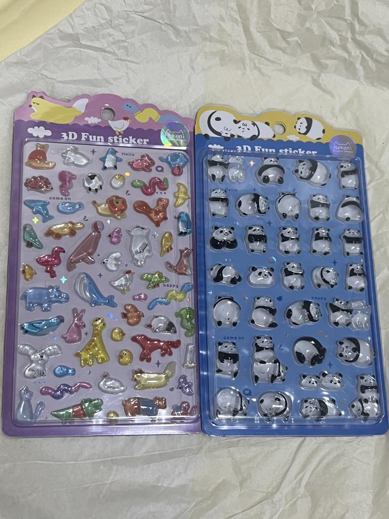 2025 Cartoon and Beautiful 3D Relief Fun Stickers 3D Crystal Stickers Mini Decorative Stickers for Children and Girls Beautiful Gift