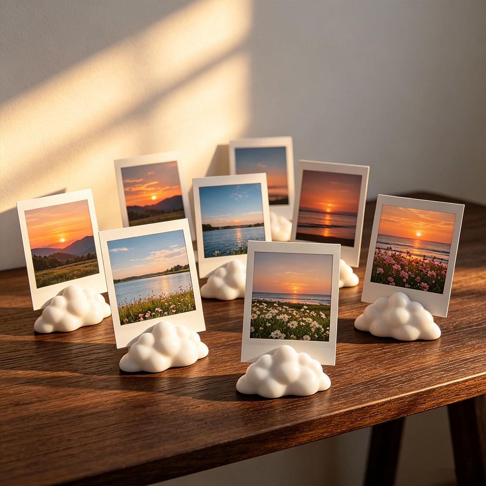 3pcs Cloud-Shaped Photo Holders Funny Business Card Holder Photo Display Racks Desktop Decoration