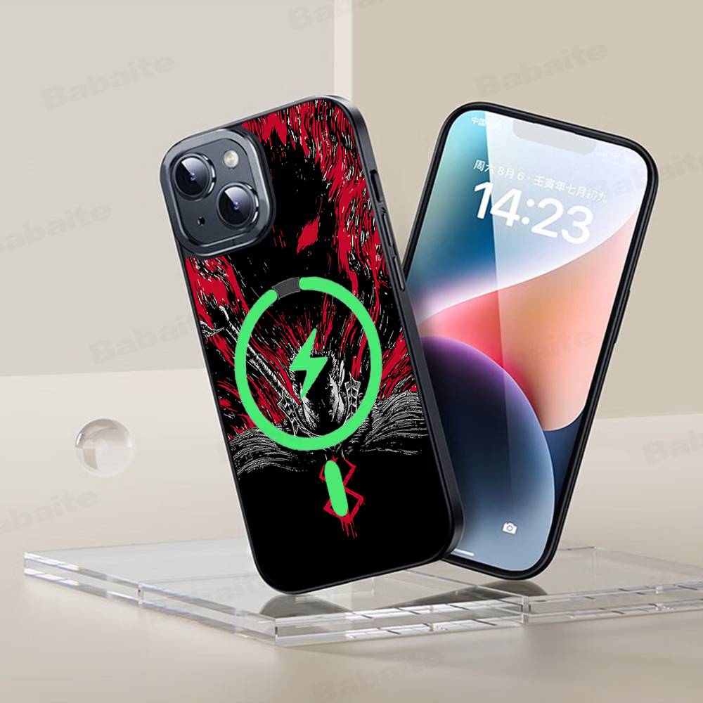 Anime Berserk Phone Case Magnetic Case For IPhone 16 14 13 12 11 15 Pro Max Plus For Magsafe Wireless Charge Cover