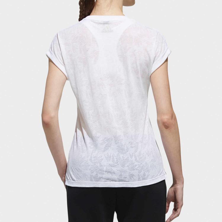 Adidas T Shirts Women's White Crew Neck Moderate EK4713