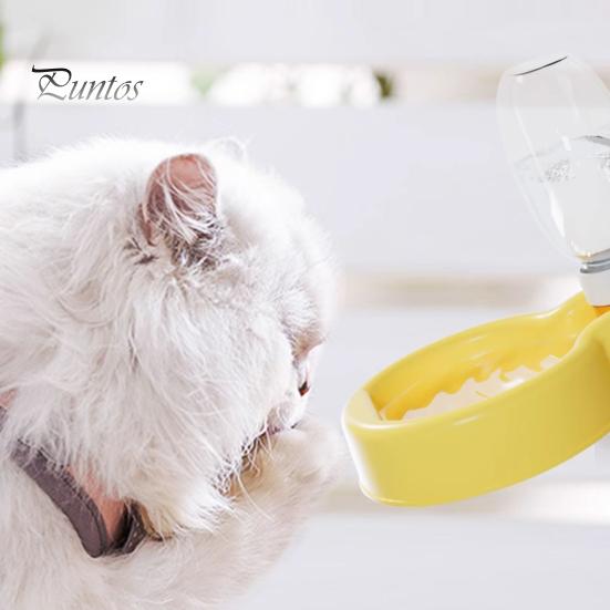 Sticlă de apă pentru animale de companie de 350 ml/500 ml. Hrănitor portabil de apă pentru câini, rezistent la scurgeri, cu bol pentru călătorie, drumeții, camping