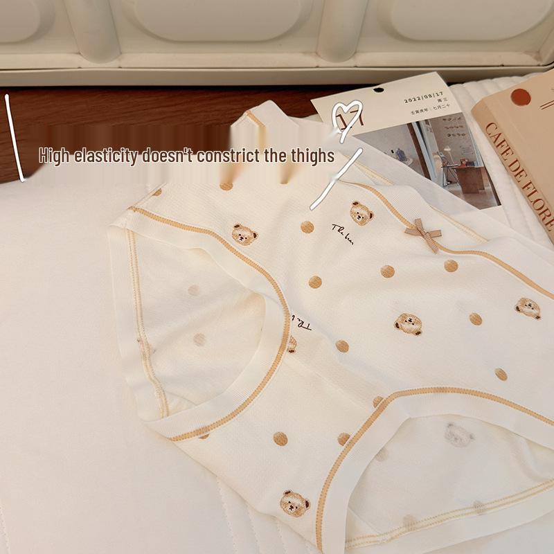 New Girls' Cartoon Print Triangle Underwear - Plain, Comfortable, Breathable, Antibacterial Crotch, Boxed