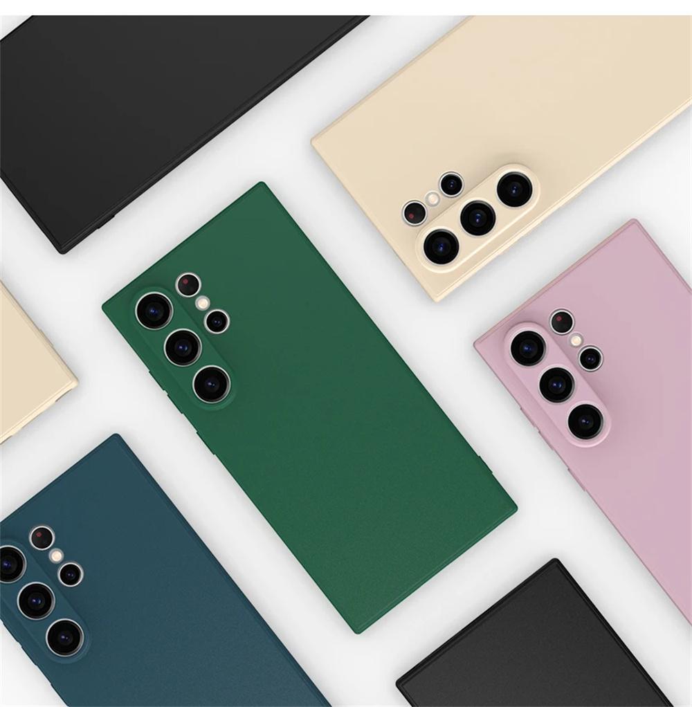 Promozione Custodia Semplice Morbida in Silicone Liquido Per Samsung Galaxy S21 S22 S23 S24 S25 Ultra Plus FE S20 Ultra Cover Colorata