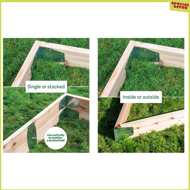 

A34R Adjustable Raised Bed Corners DIY Garden Bed Corners Bend To Any Angle Use With Any Lumber Durable Steel Silver 4PCS NONE серебряный