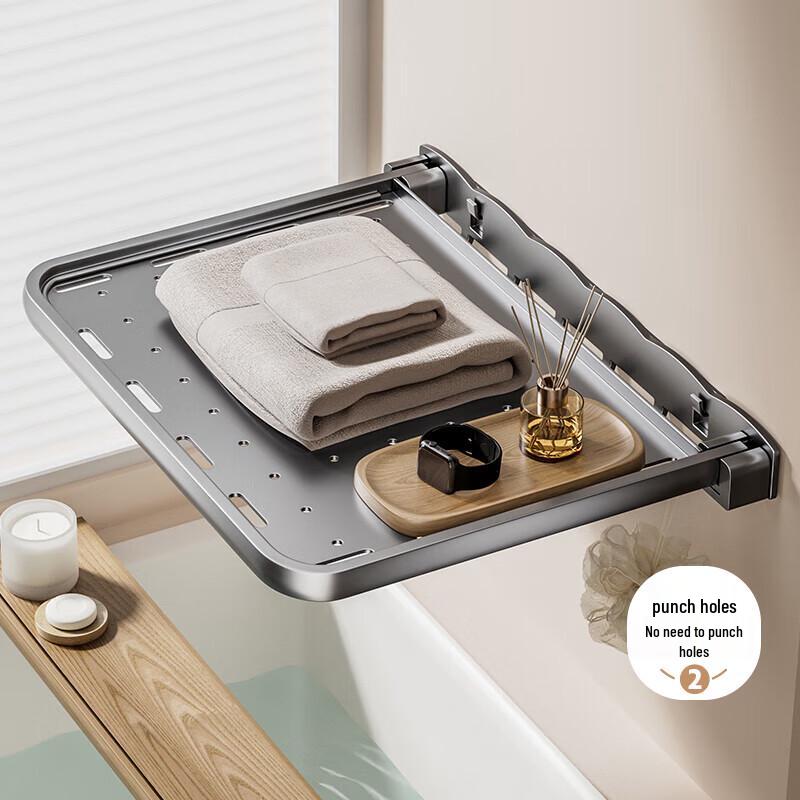 Wall-Mounted Folding Aluminum Bathroom Towel Rack