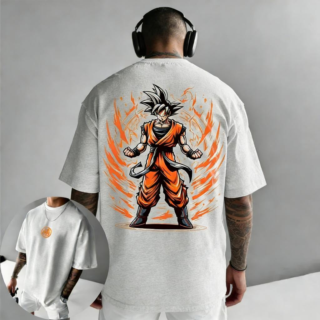 Dragon Ball Anime Goku Printed Cotton T-shirt Harajuku Men and Women Summer New Large Loose Casual Short Sleeve Top