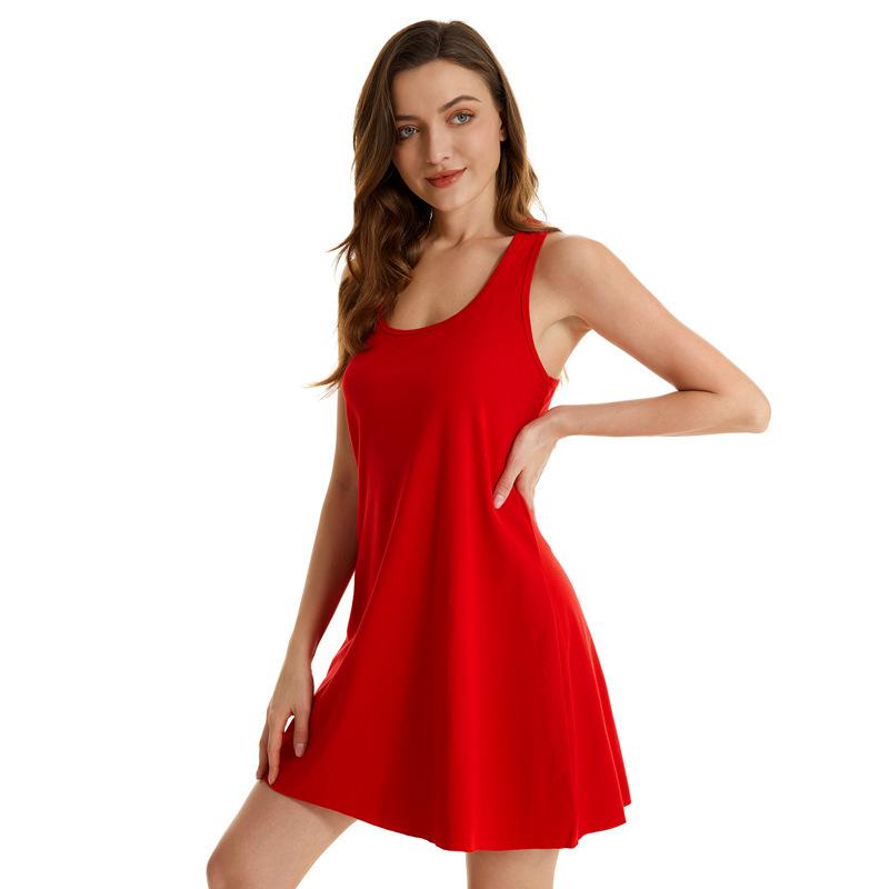 Women's New Nightgown Cotton Frame Stretch Large Size Pajamas Vest Skirt Can Be Worn Outside The Home Clothing Nightgowns