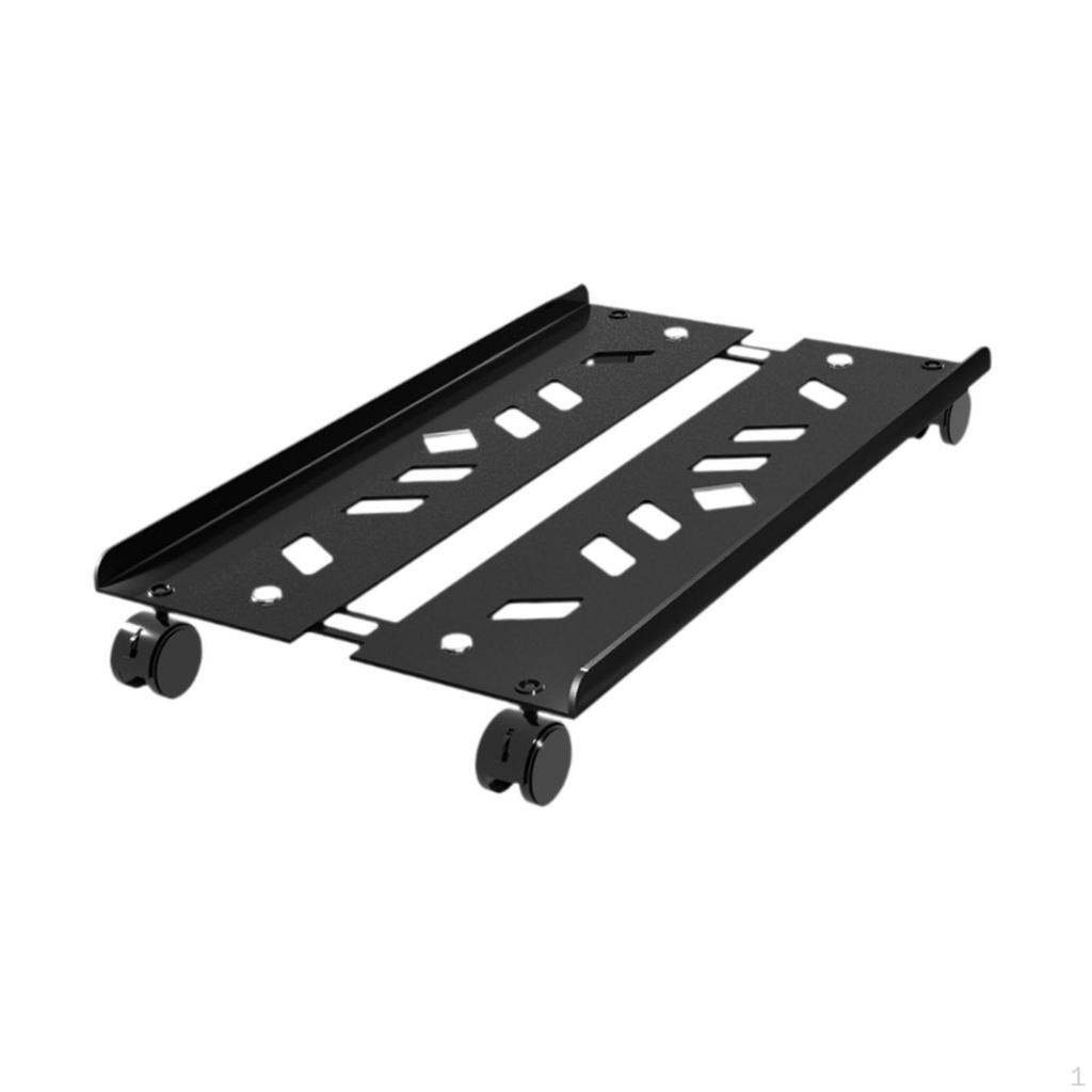 Adjustable Mobile CPU Stand PC Floor Cart Fits Most Telescopic 360° Rotary Under Desk Computer