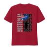 Cool Streetwear Australia Rugby Australian Flag Ball Player Silhouette Print Casual T Shirt Vintage Fashion Comfortable