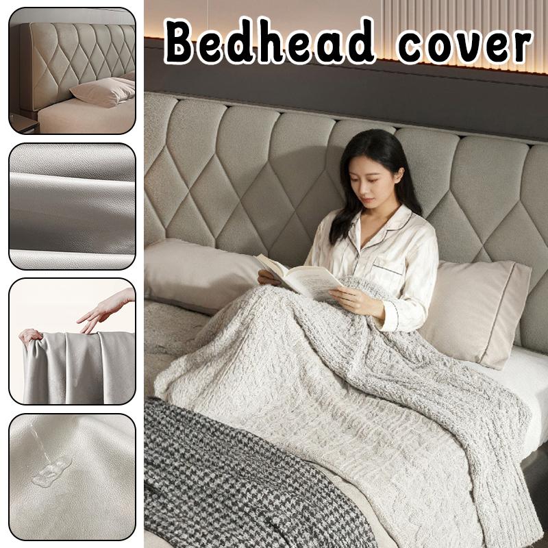Luxury PU Leather Bed Headboard Cover Thicken Quilted Bed Head Cover All-inclusive Bedside Bed Back Dust Protector Cover