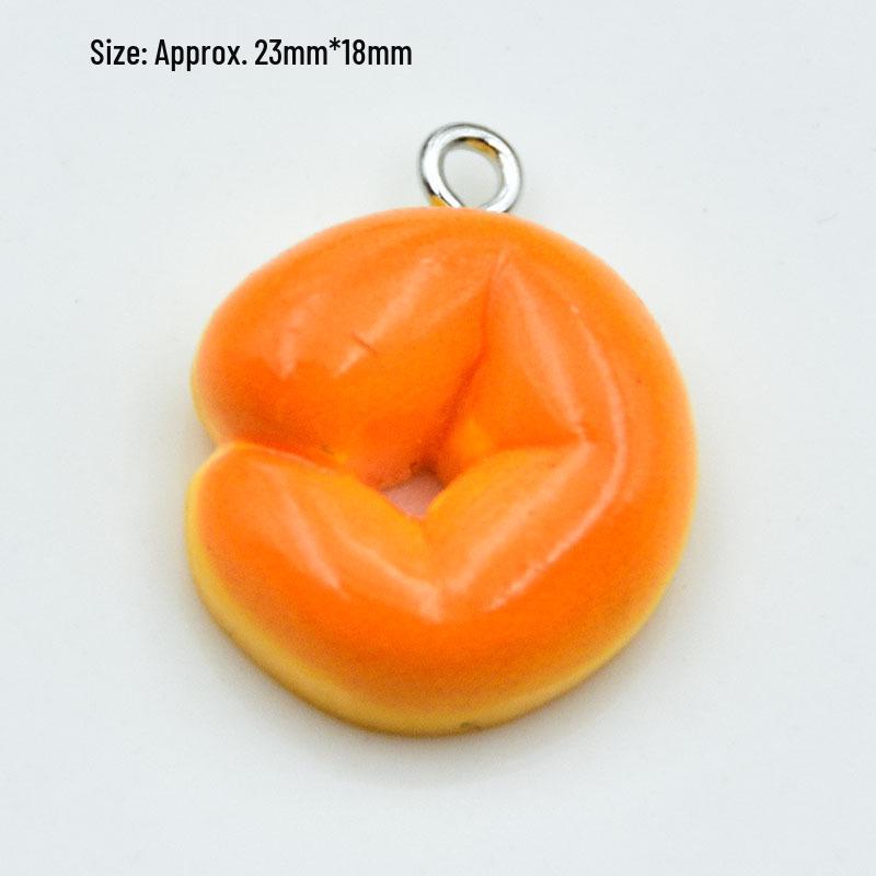 Resin 3D Food Toy Keychain: Cute Bread, Pineapple Bun & Hamburger Pendant - DIY Handmade Jewelry Accessory