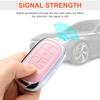 For Honda Key Fob Cover with Keychain, Pink Genuine Leather Crystal Key Case Protection Shell Compatible with 2022 Honda Accord
